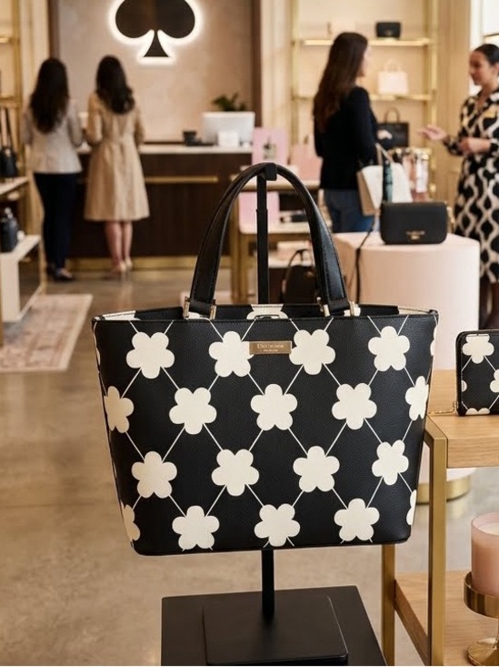 kate spade Handbags - kate spade Black & White Clover Pattern Tote